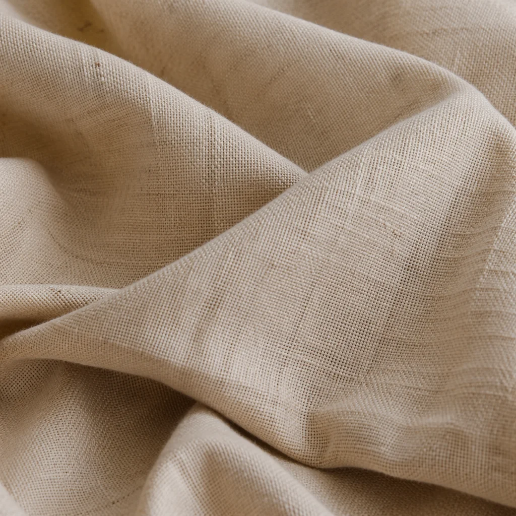 Neutral Cream Linen Fabric Texture Background