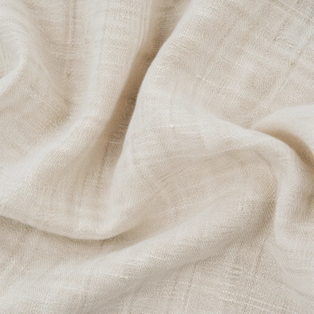 Neutral Cream Linen Fabric Texture Background