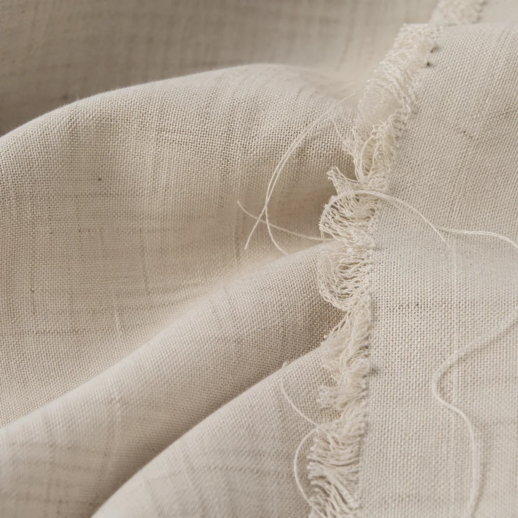 Neutral Cream Linen Fabric Texture