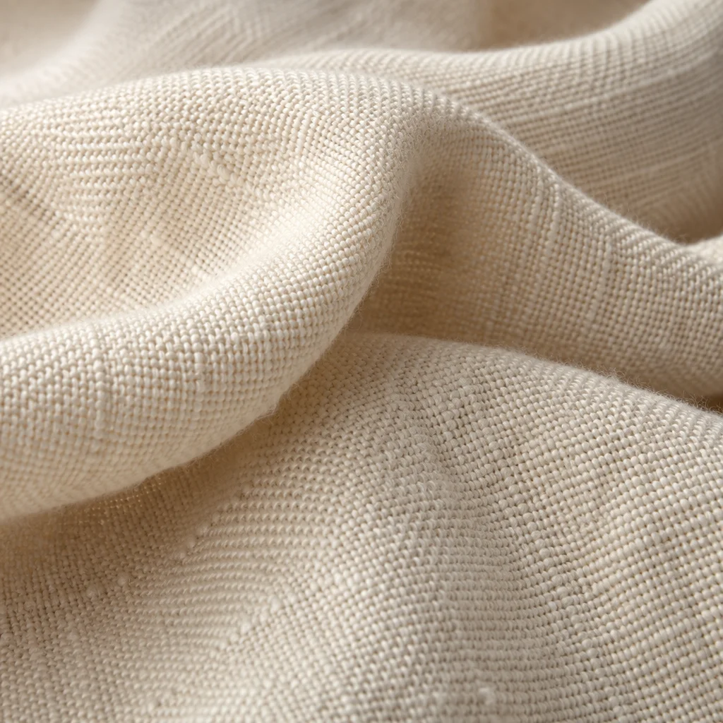Neutral Cream Linen Fabric Texture Background