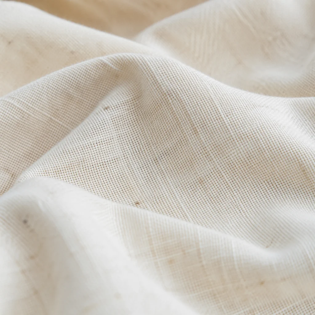 Neutral Cream Linen Fabric Background Texture