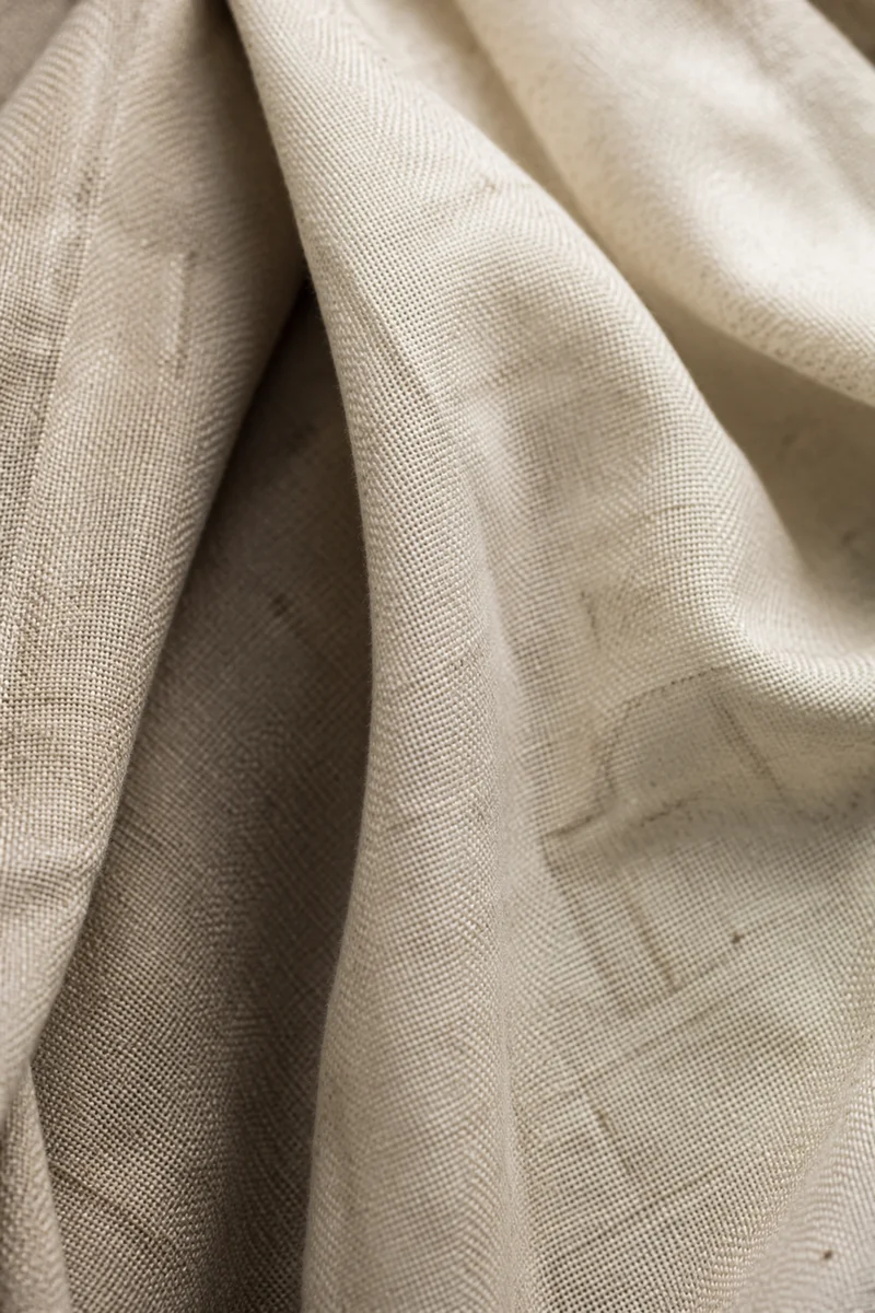 Neutral Cream Linen Fabric Texture Background