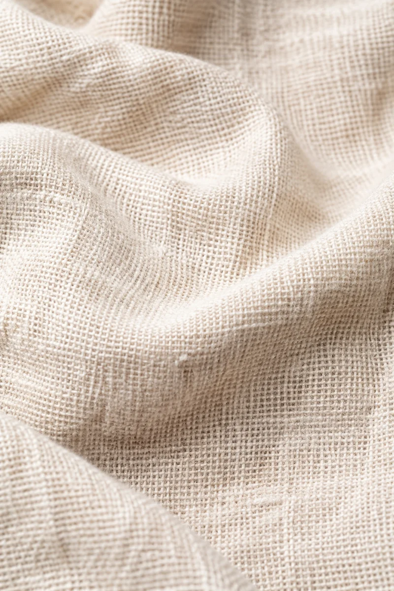 Neutral Cream Linen Fabric Texture Background
