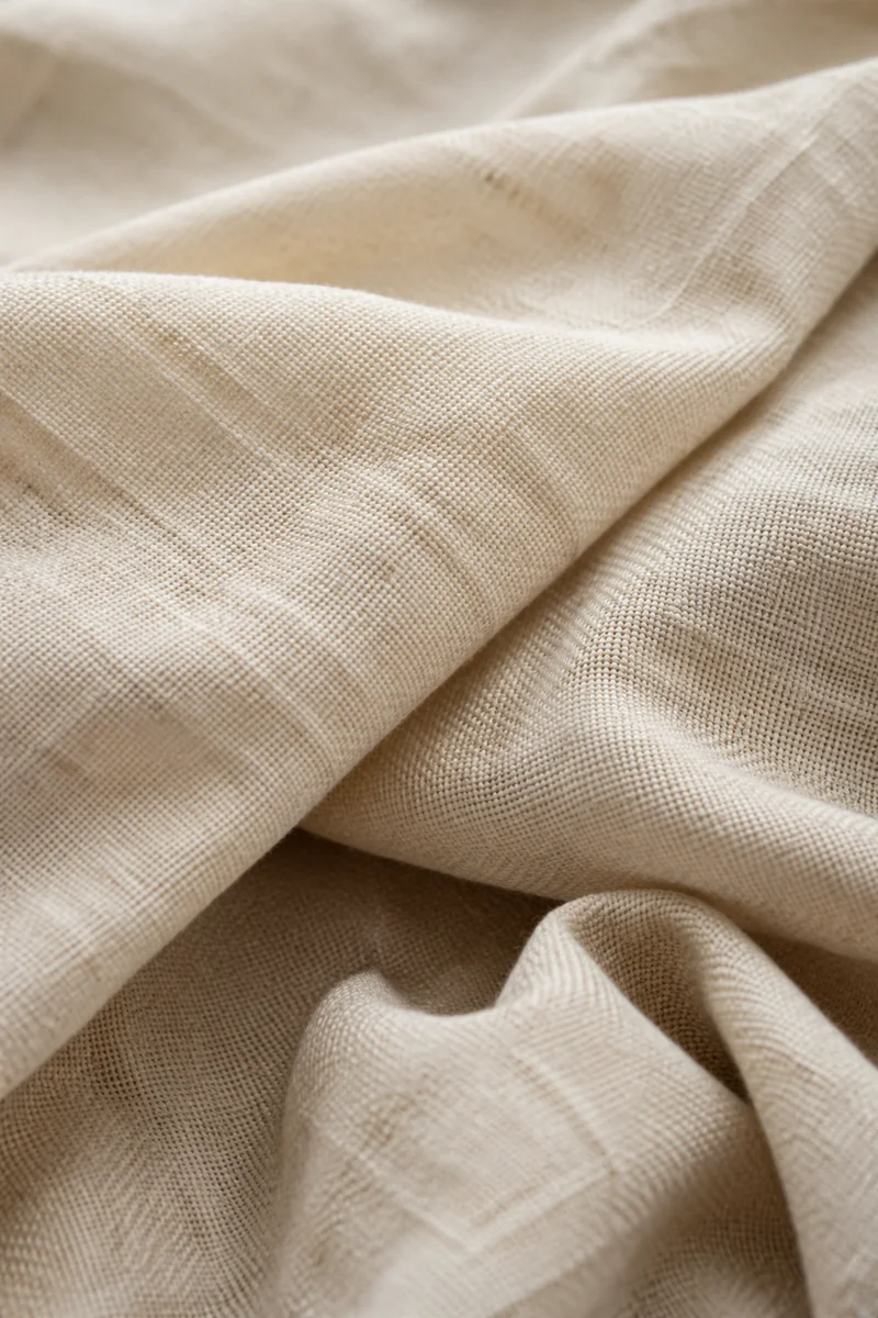 Neutral Cream Linen Fabric Texture Background