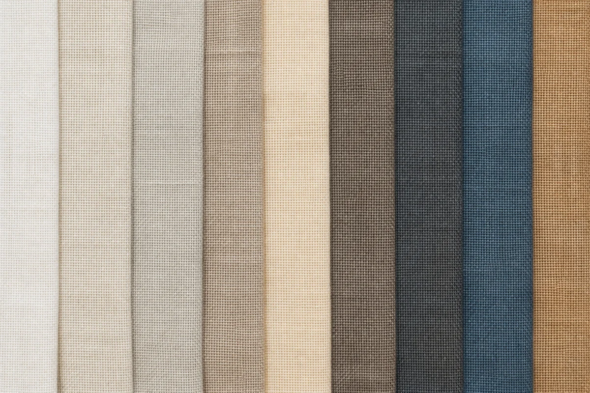 Neutral Cream Linen Fabric Texture Background