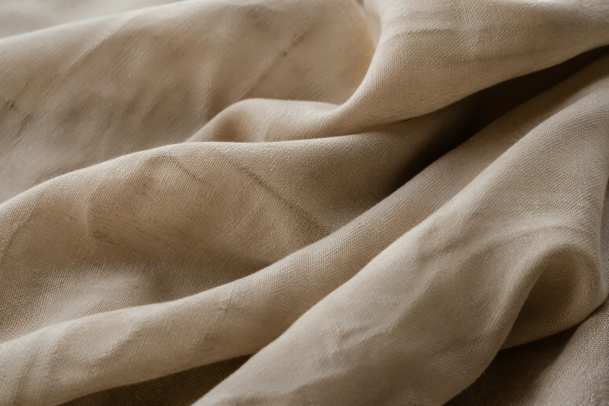 Neutral Cream Linen Fabric Texture Background