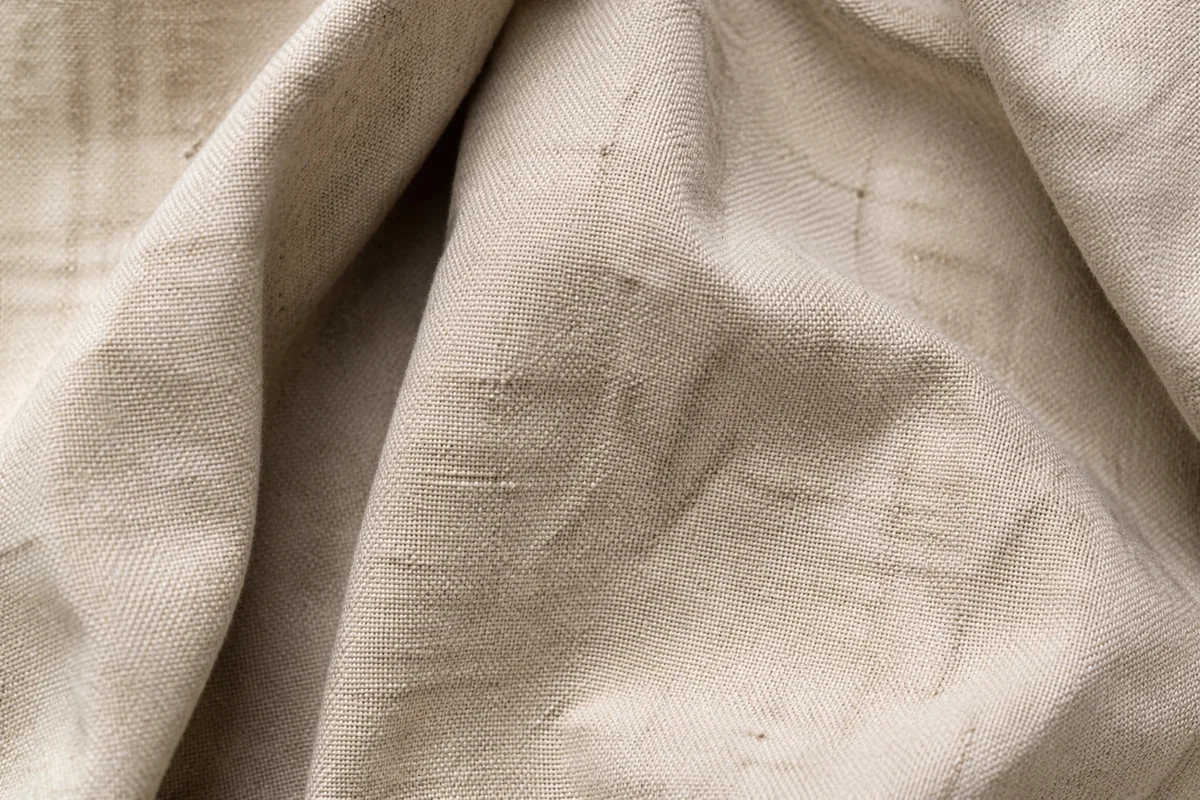 Neutral Cream Linen Fabric Texture Background