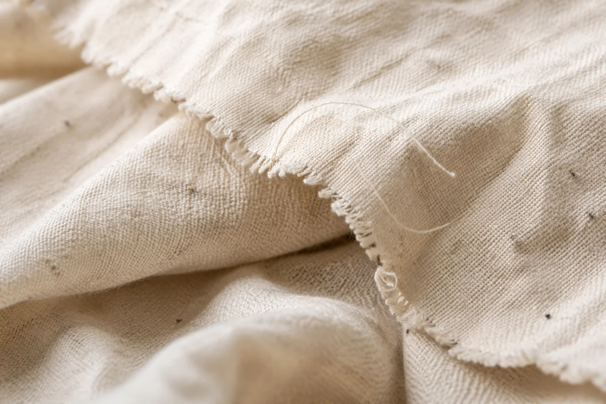 Neutral Cream Linen Fabric Texture Background