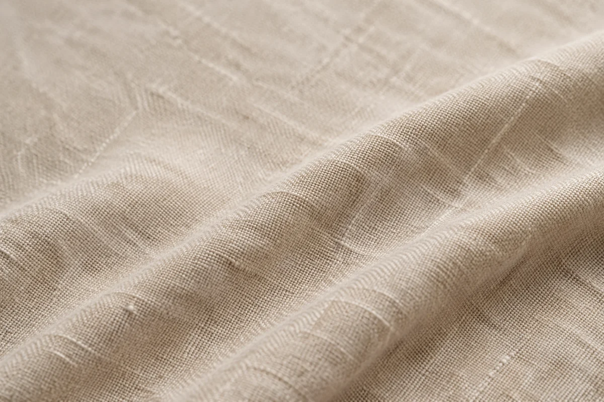 Neutral Cream Linen Fabric Background Texture