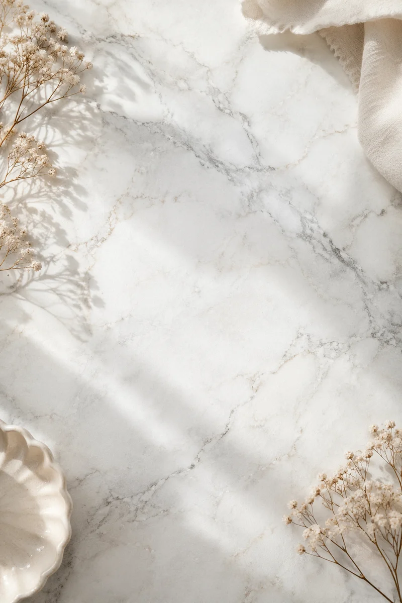 Clean White Marble Surface Background