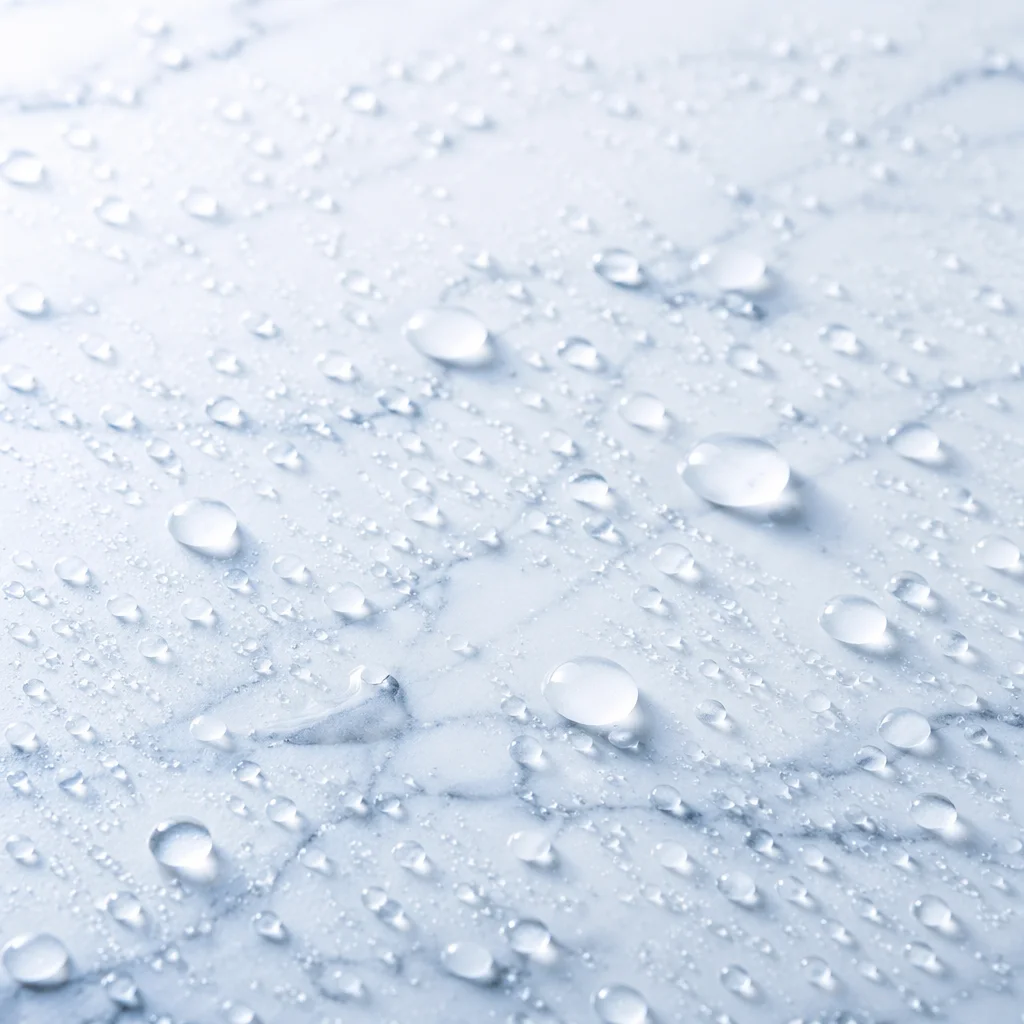 Clean White Marble With Water Droplets