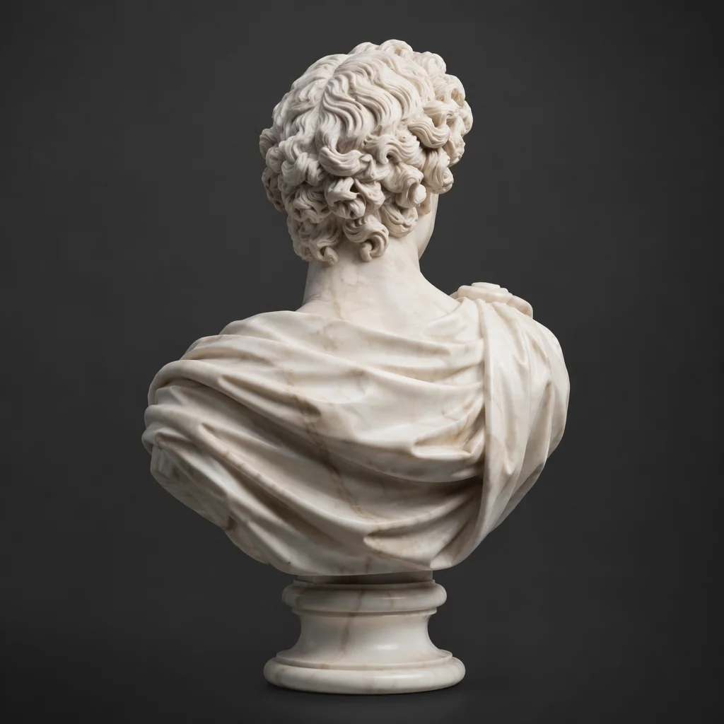 Classical White Marble Bust Background