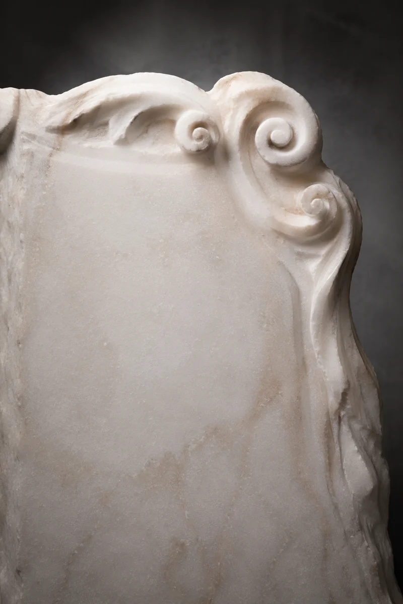 Clean White Marble Texture with Classical Relief