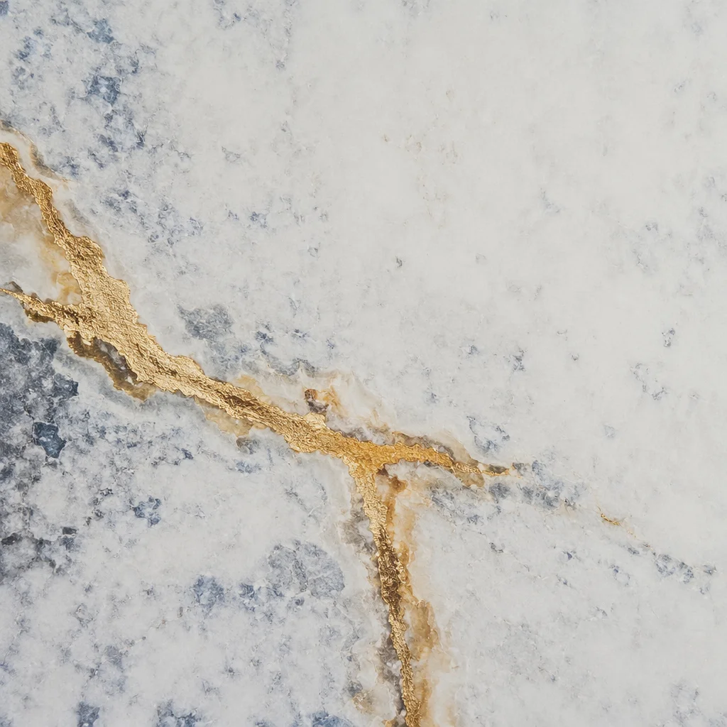 White Marble Background with Gold Cross Accent