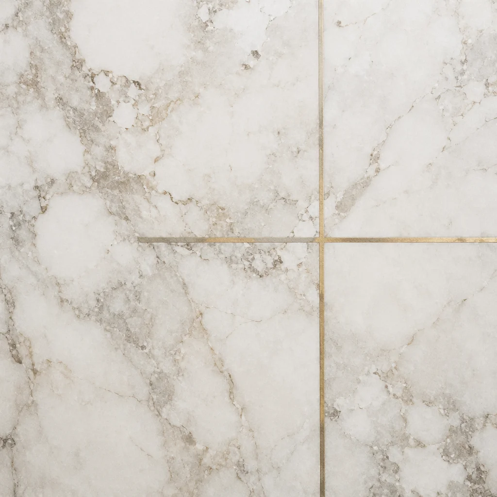 White Marble Background with Gold Cross Inlay