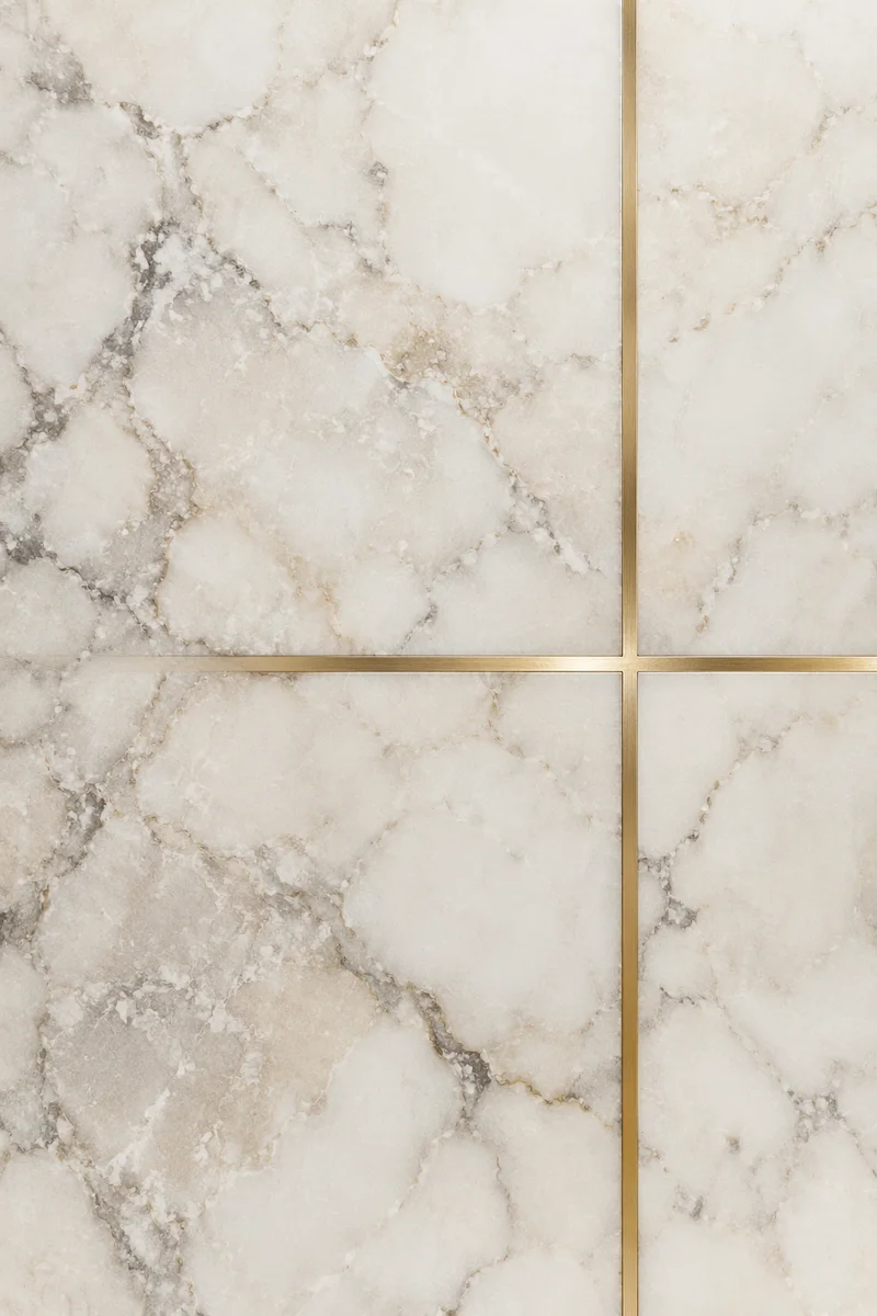 White Marble Background with Gold Cross Accent