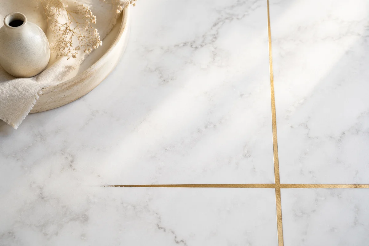 Elegant White Marble Background with Gold Cross