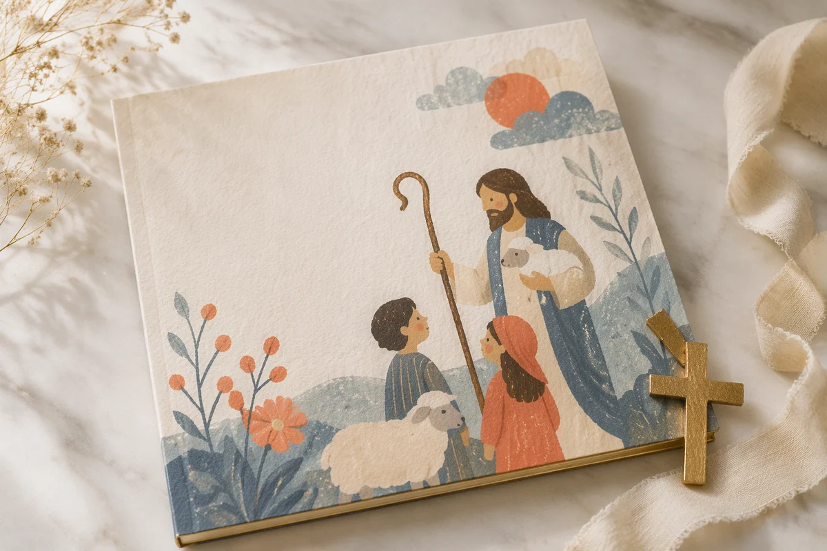 White Marble Background with Gold Cross