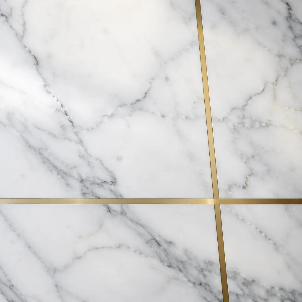 White Marble Background with Gold Cross Accent