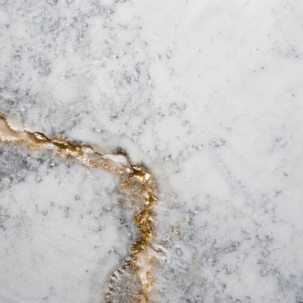 White Marble Background with Gold Cross Accent