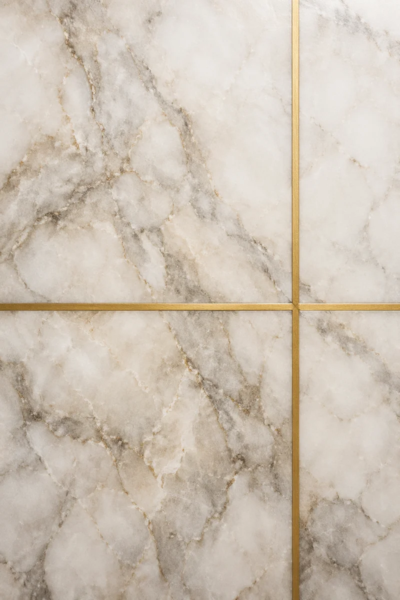 White Marble Background with Gold Cross Accent