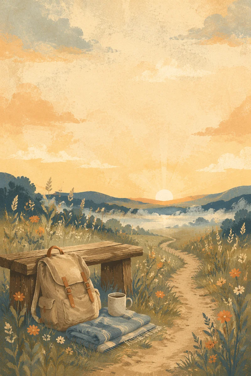 Peaceful Meadow Dawn for Matthew 11 28