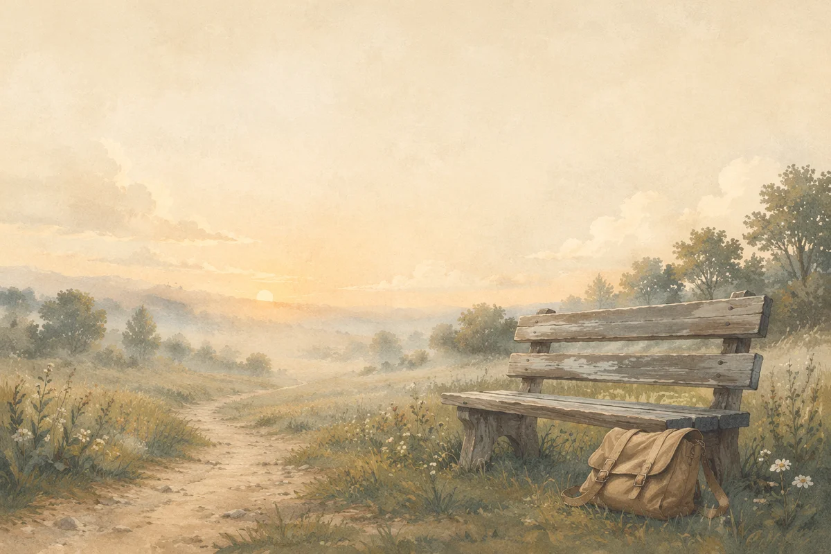 Peaceful Dawn Bench for Matthew 11 28