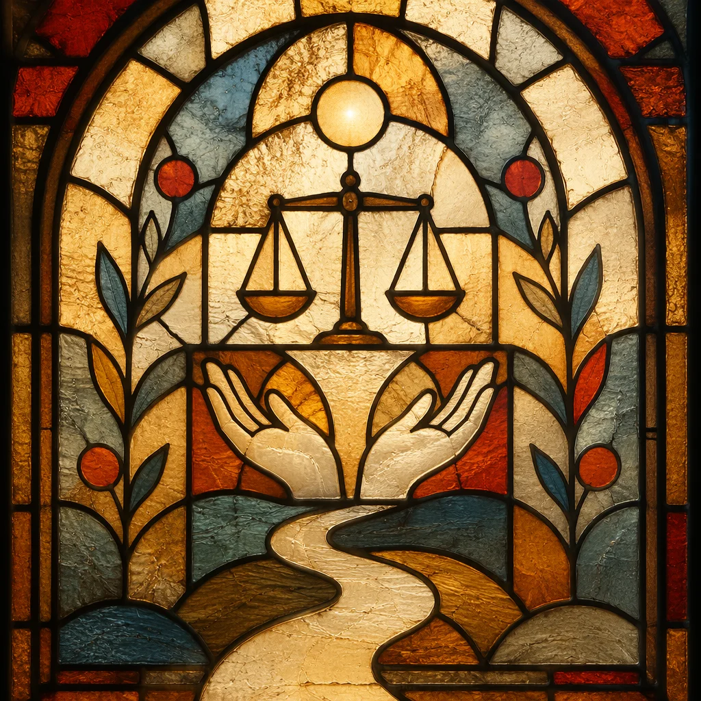 Stained Glass Justice Mercy Background