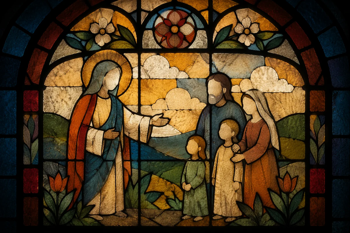 Stained Glass Micah 6 8 Background