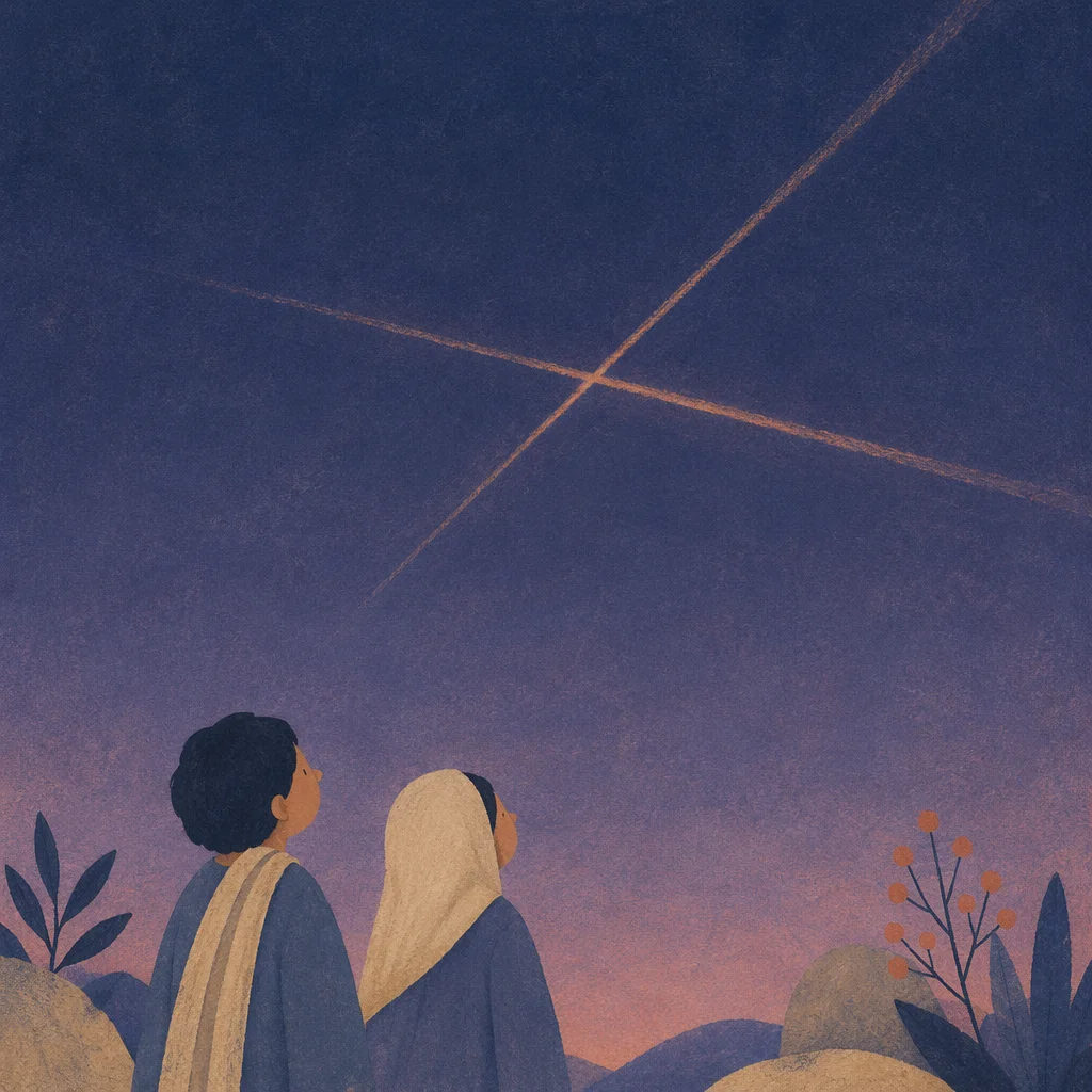Minimal Twilight Sky Cross Background
