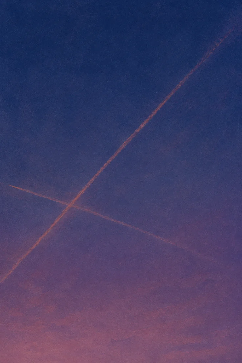 Minimalist Twilight Cross in Indigo Sky
