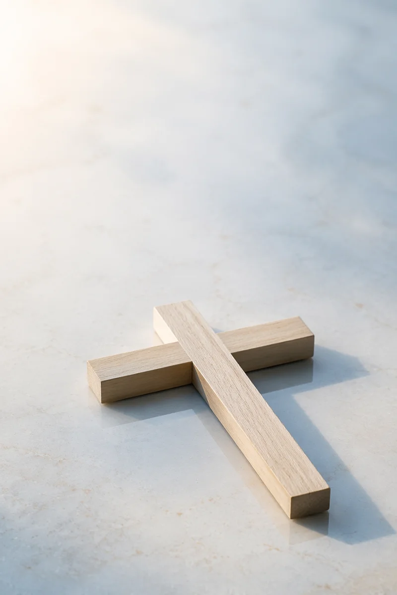 Minimal Pale Wood Cross Background