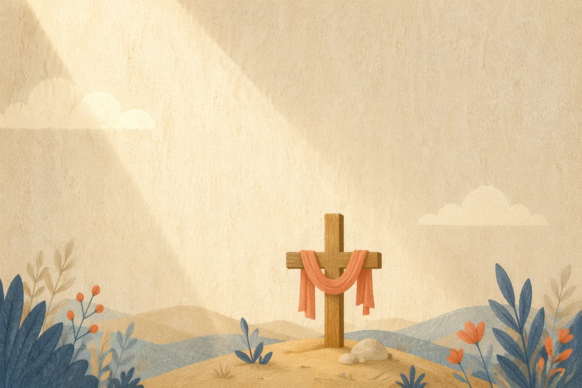 Minimal Wooden Cross on Clean Background