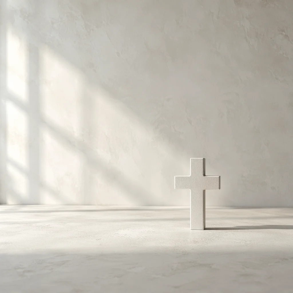 Minimalist White Cross Background with Soft Light
