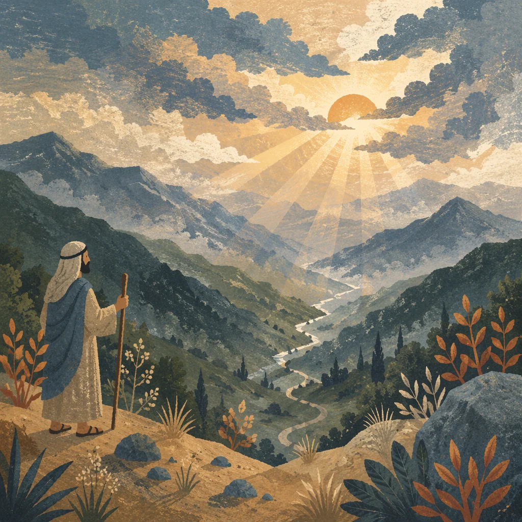 Misty Mountain Valley Dawn Light Rays