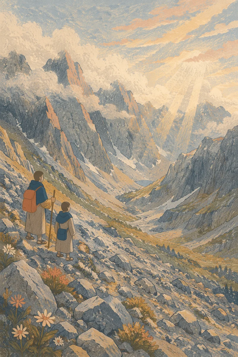 Misty Alpine Valley at Dawn