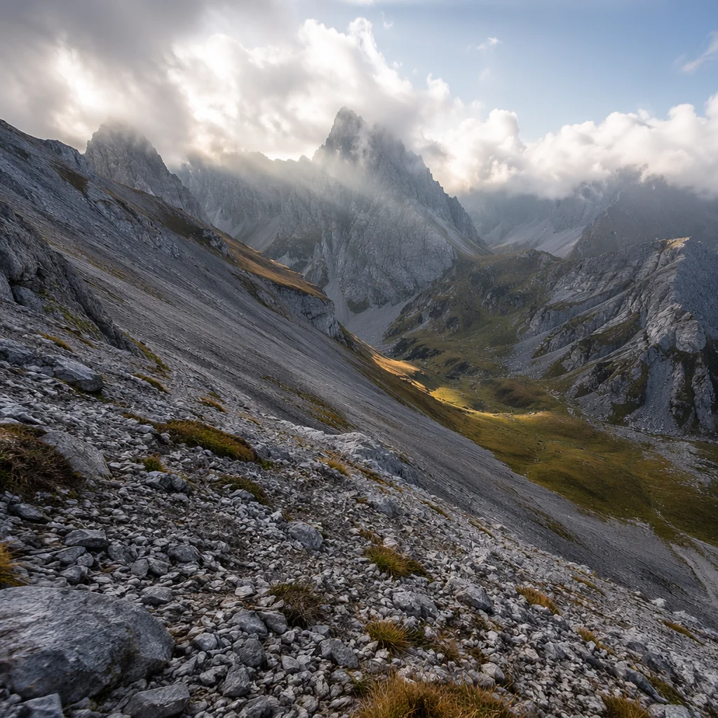 Misty Alpine Valley at Dawn