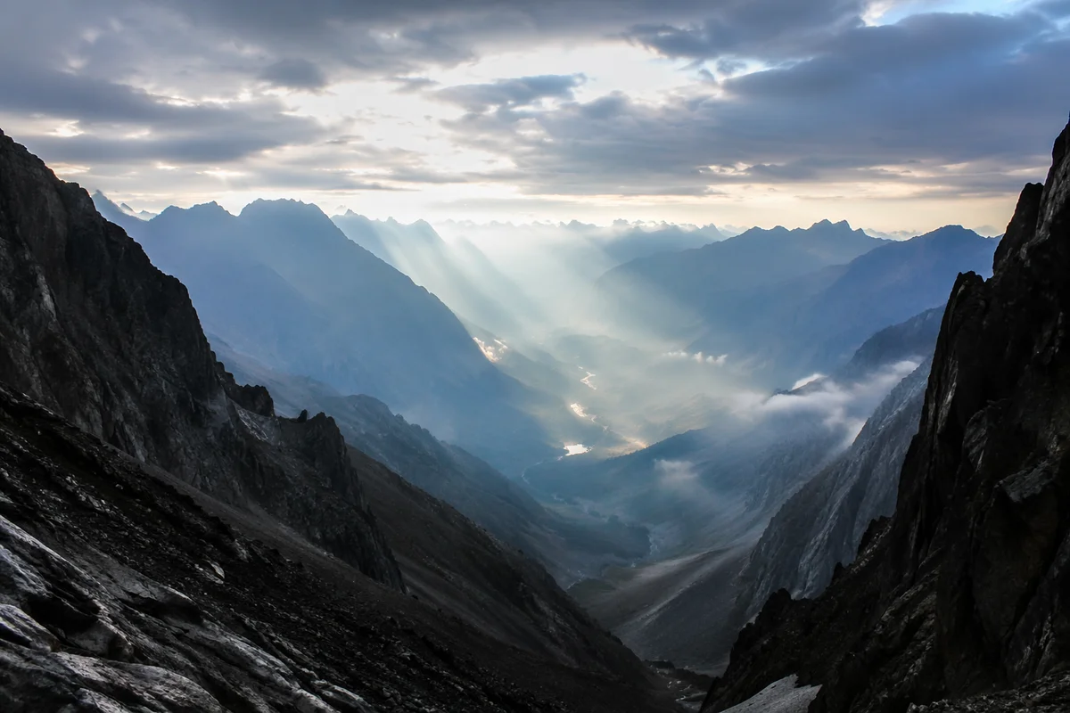 Misty Alpine Valley at Dawn