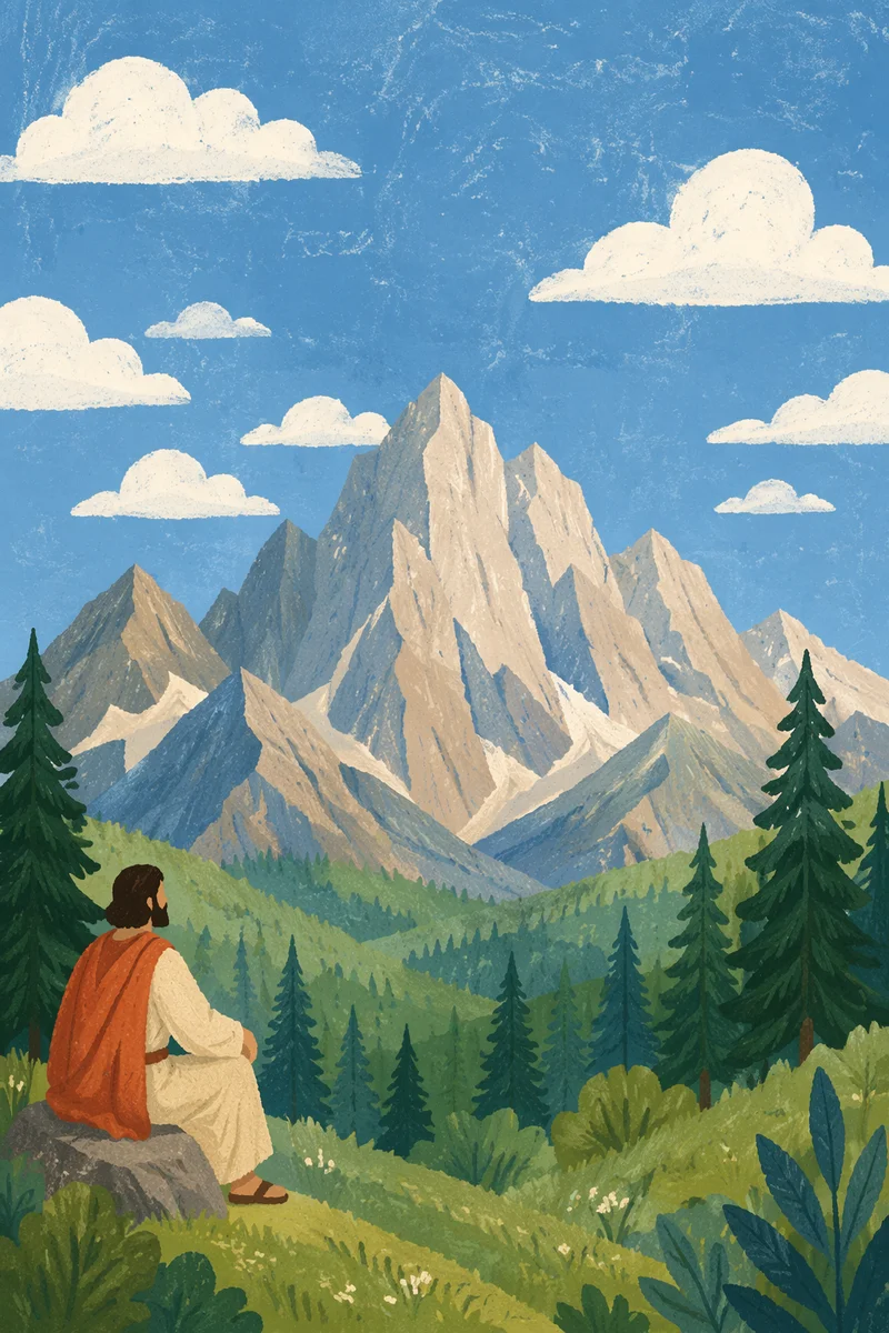Jagged Alpine Mountains Above Green Meadows