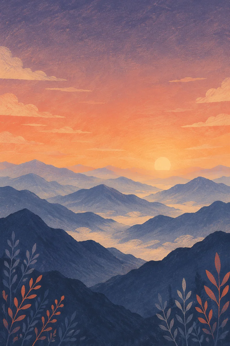 Sunrise Mountain Range Panorama Background