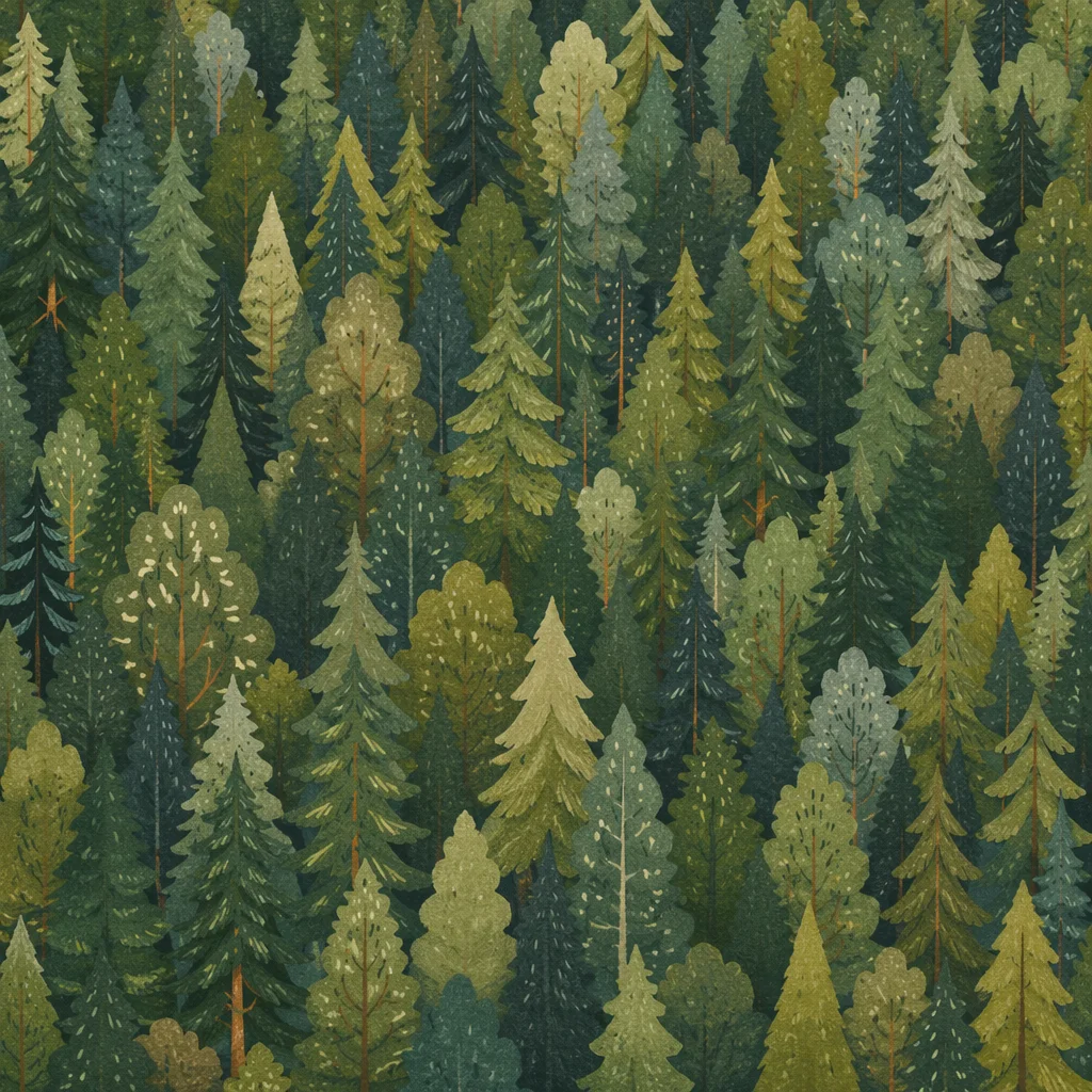 Evergreen Forest Canopy Nature Background