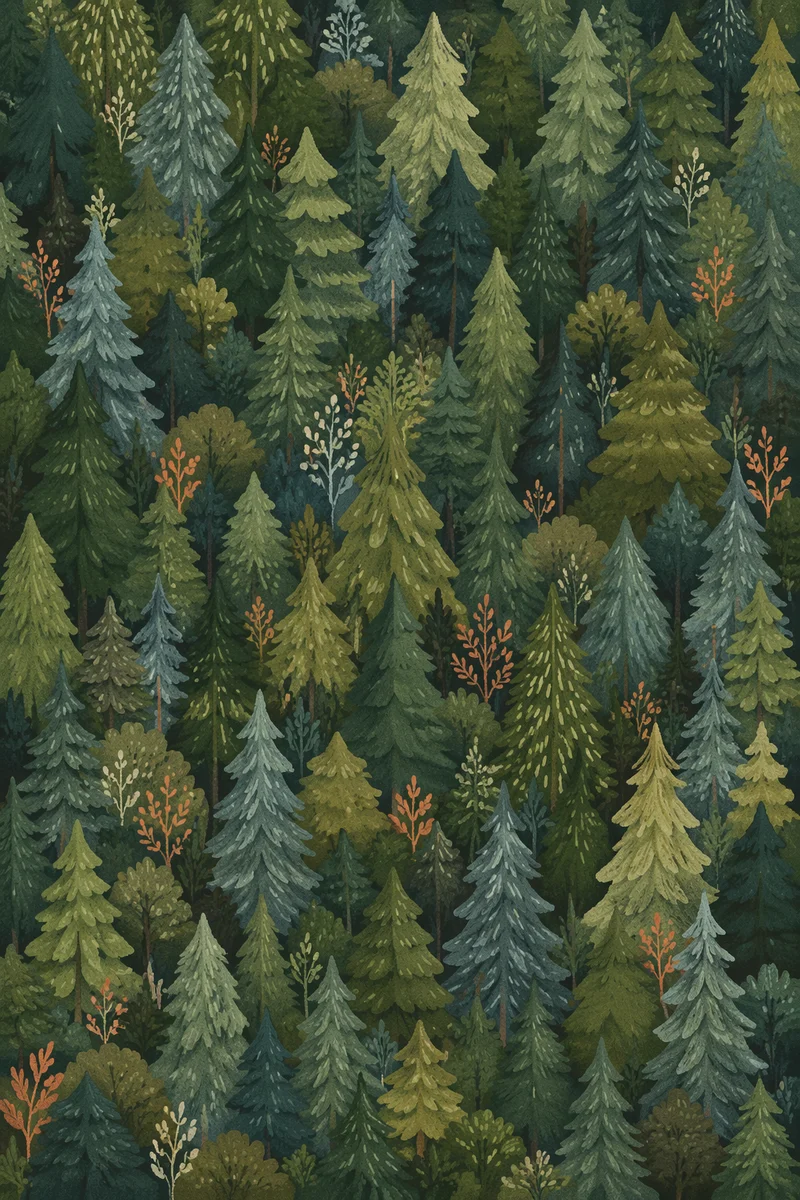 Evergreen Forest Canopy Nature Background