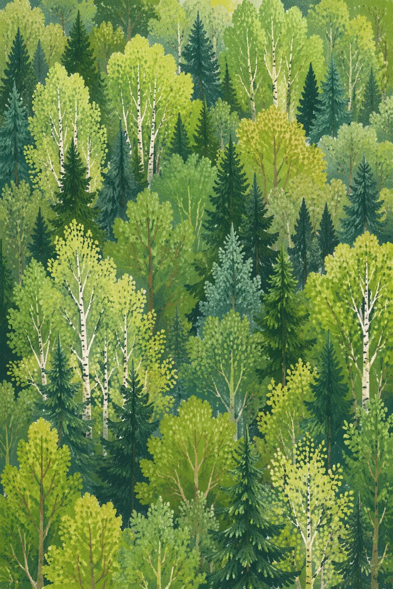 Lush Green Forest Canopy Background