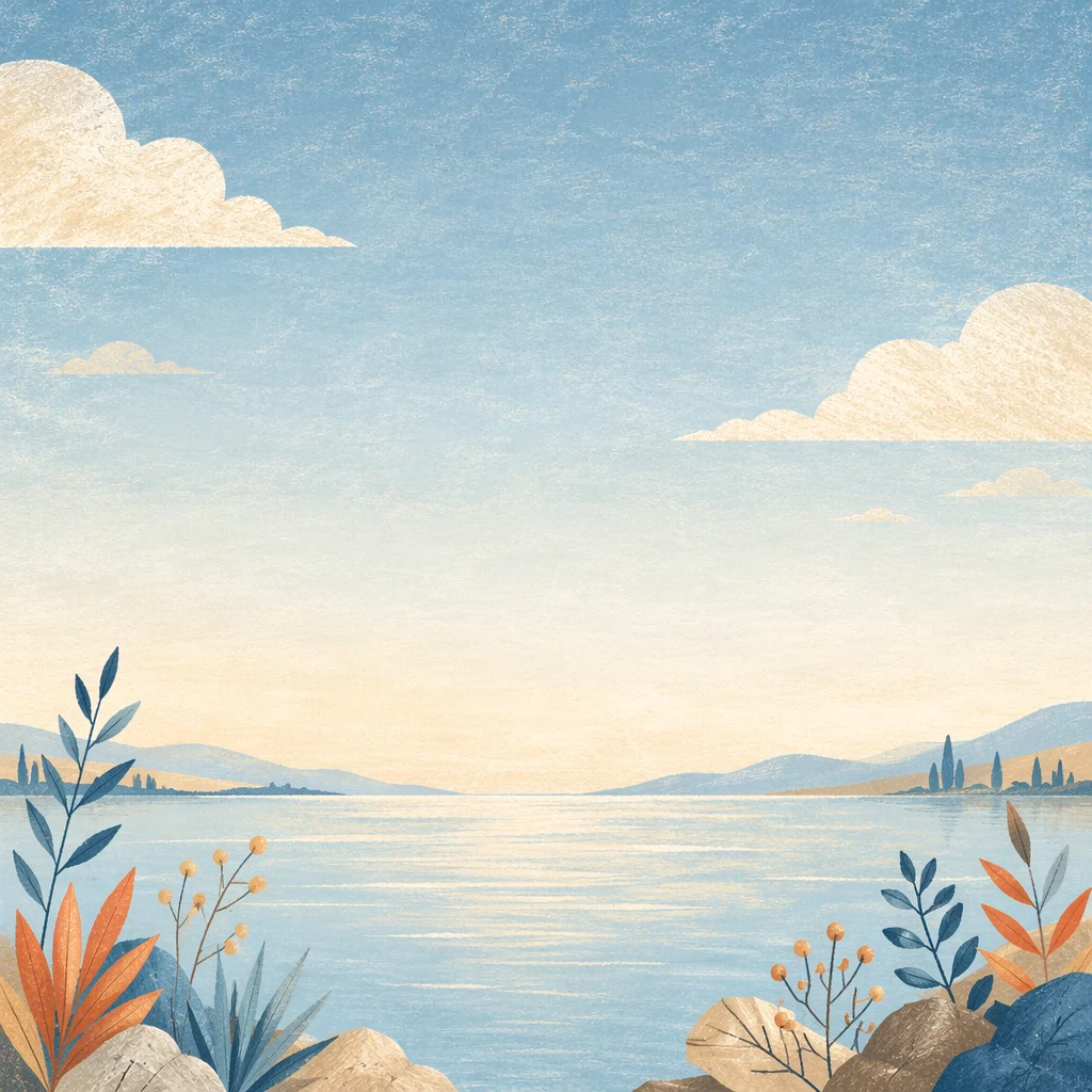 Calm Ocean Horizon Under Clear Blue Sky