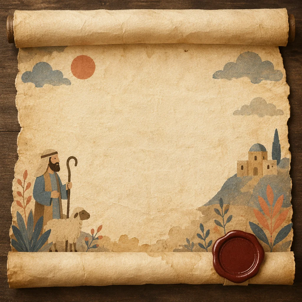 Aged Parchment Scroll With Burgundy Wax Seal