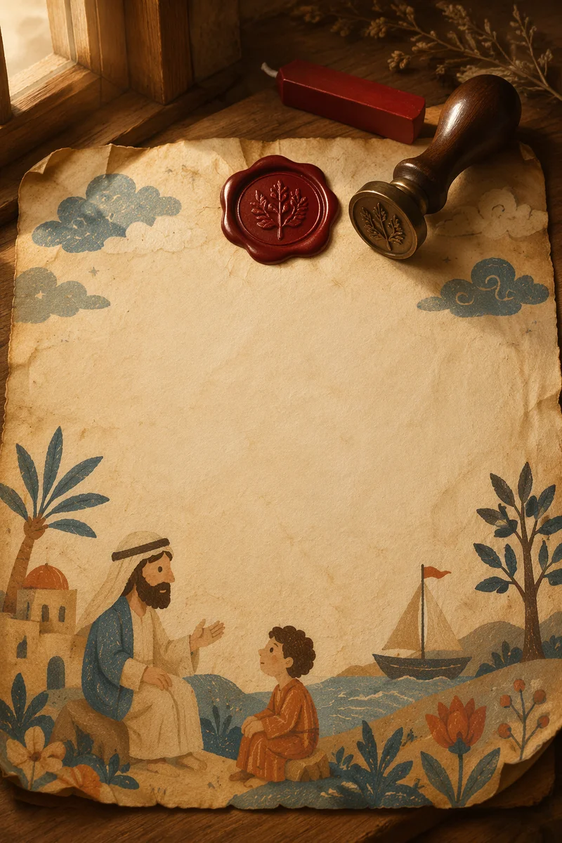 Vintage Parchment Scroll with Red Wax Seal
