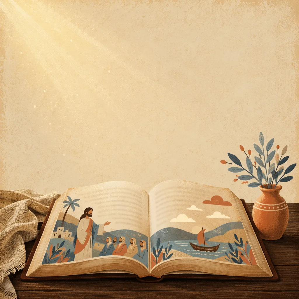 Open Bible in Golden Morning Light