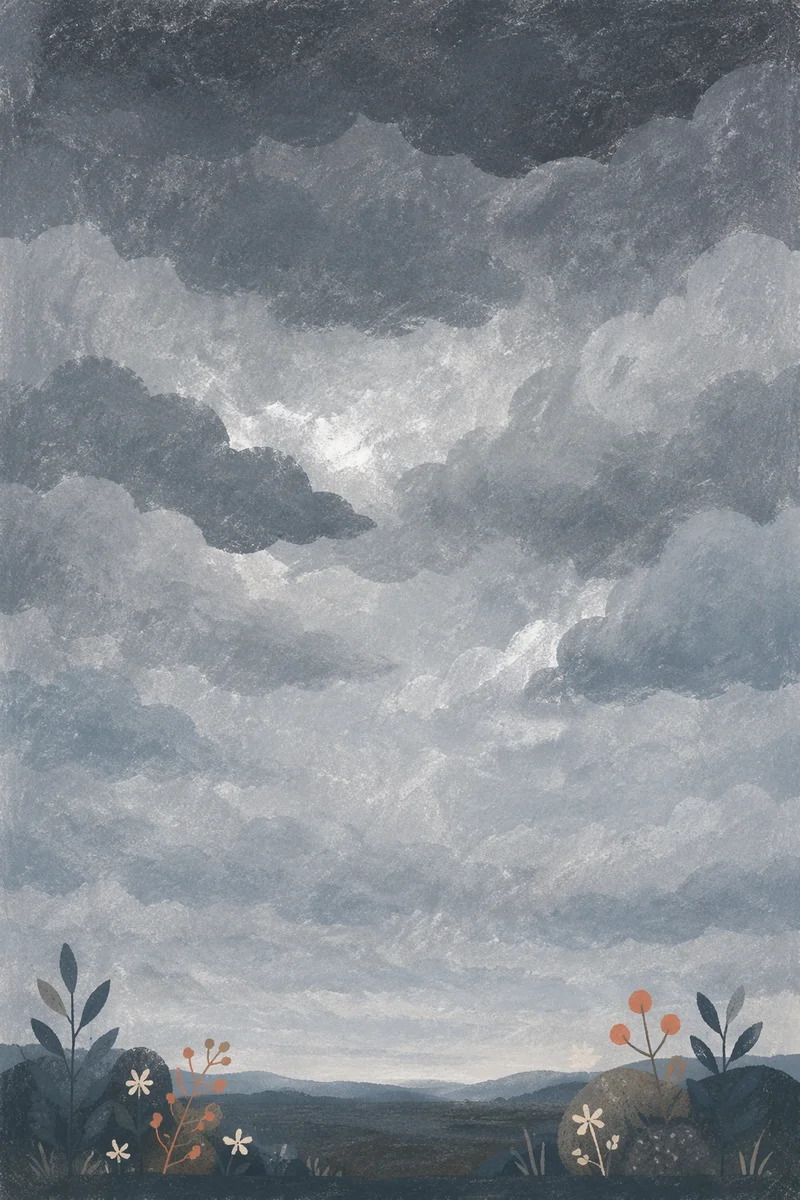 Moody Overcast Grey Sky Background