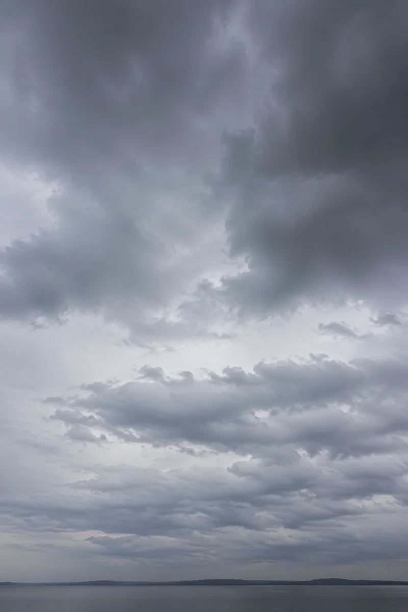 Moody Overcast Sky Background with Grey Clouds