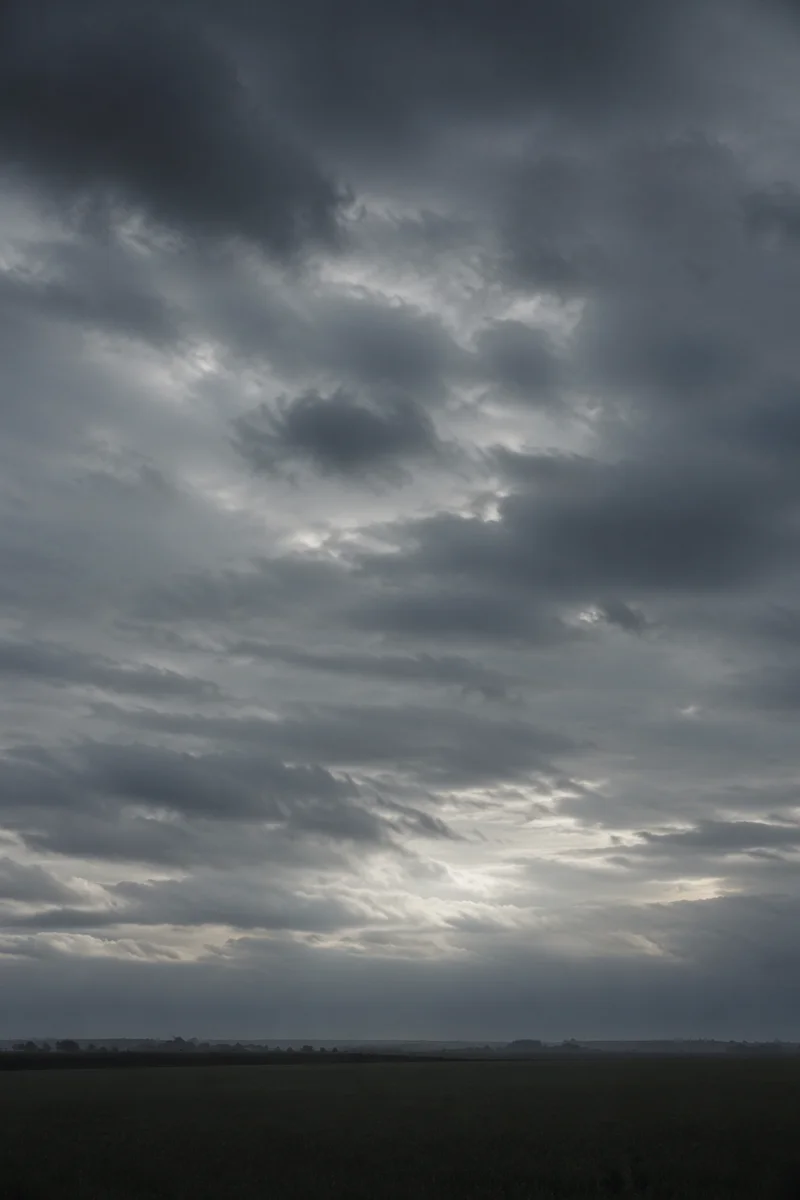 Moody Overcast Sky Background with Grey Clouds